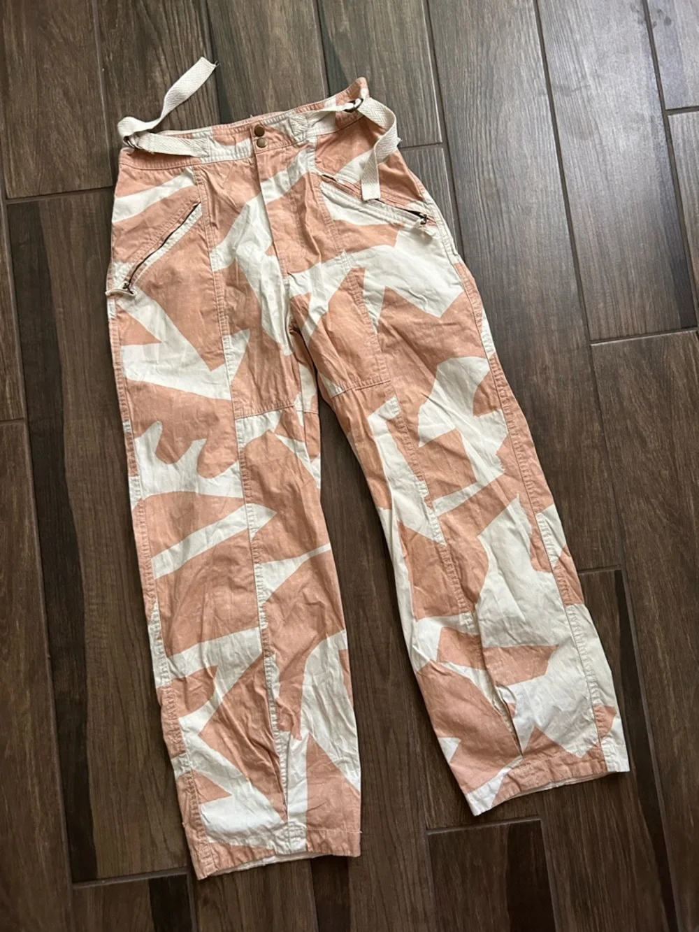 Anthropologie Utility Barrel Cotton Pants in Tan Sz 4